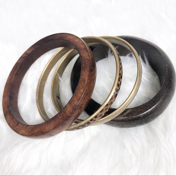 Jewelry - 🔥FREE w/ purchase 4 pk bundle brackets brown gold